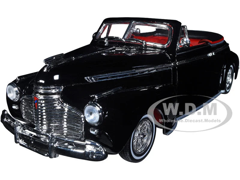 1941 Chevrolet Special Deluxe Convertible Black with Red Interior "Low Rider Collection" 1/24 Diecast Model Car by Welly - Chevrolet Models