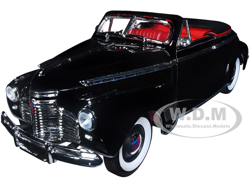 1941 Chevrolet Special Deluxe Convertible Black with Red Interior "NEX Models" 1/24 Diecast Model Car by Welly - Chevrolet Models