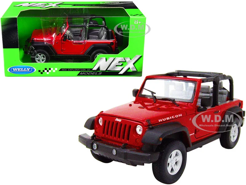 Jeep Wrangler Rubicon Red "NEX Models" 1/24 Diecast Model Car by Welly - Jeep Models