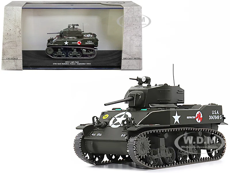 M5A1 Light Tank #16 "Destruction" "U.S.A. 37th Tank Battalion France, September 1944" 1/43 Diecast Model by AFVs of WWII - Military Models
