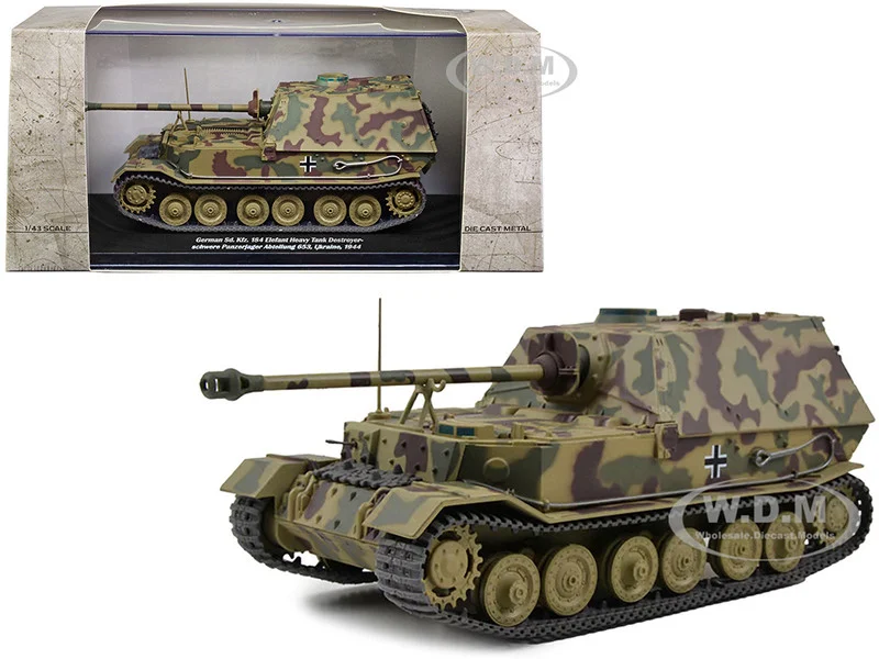 German Sd. Kfz. 184 Elefant Heavy Tank Destroyer "Schwere Panzerjager Abteilung 653, Ukraine, 1944" 1/43 Diecast Model by AFVs of WWII - Military Models