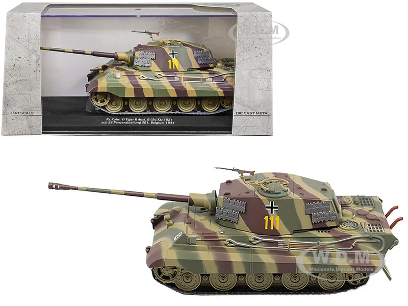 German Sd. PzKpfw VI King Tiger Ausf. B Heavy Tank #111 "Schwere SS Panzer Abteilung 101, Belgium, 1944" 1/43 Diecast Model by AFVs of WWII - Military Models