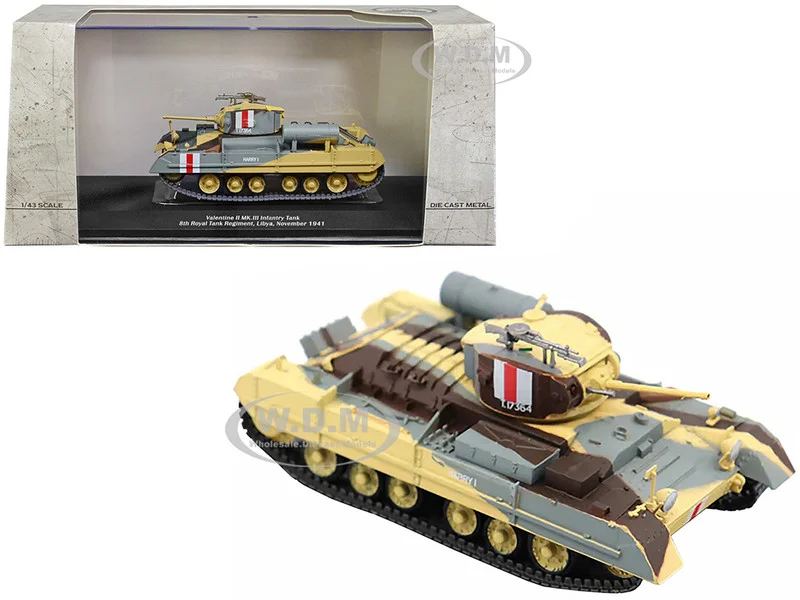 "Valentine MK.II" Infantry Tank MK.III "Harry I" "UK 8th Royal Tank Regiment, Libya, November 1941" 1/43 Diecast Model by AFVs of WWII - Military Models
