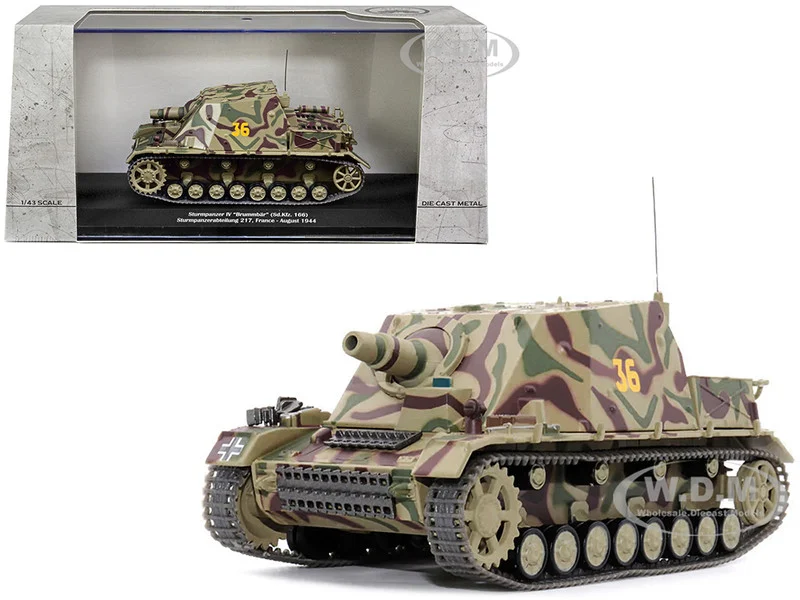 German Sd. Kfz. 166 "Sturmpanzer IV" "Brummbar" #36 "Germany Sturmpanzerabteilung 217, France, August 1944" 1/43 Diecast Model by AFVs of WWII - Military Models