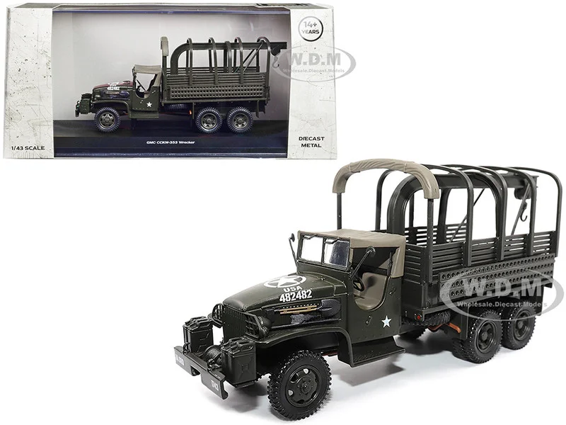 GMC CCKW353 Wrecker Tow Truck Olive Drab "United States Army" 1/43 Diecast Model by Militaria Die Cast - GMC Models