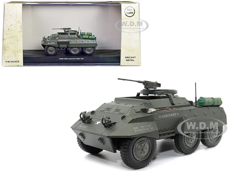 Ford M20 Armored Utility Car Olive Drab "United States Army" 1/43 Diecast Model by Militaria Die Cast - Ford Models