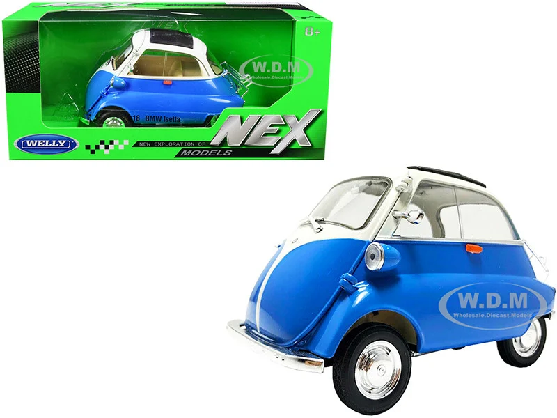BMW Isetta Blue and White "NEX Models" 1/18 Diecast Model Car by Welly - BMW Models