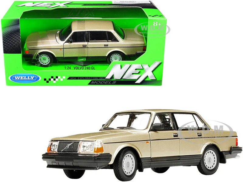 Volvo 240 GL Gold Metallic "NEX Models" 1/24 Diecast Model Car by Welly - Volvo Models