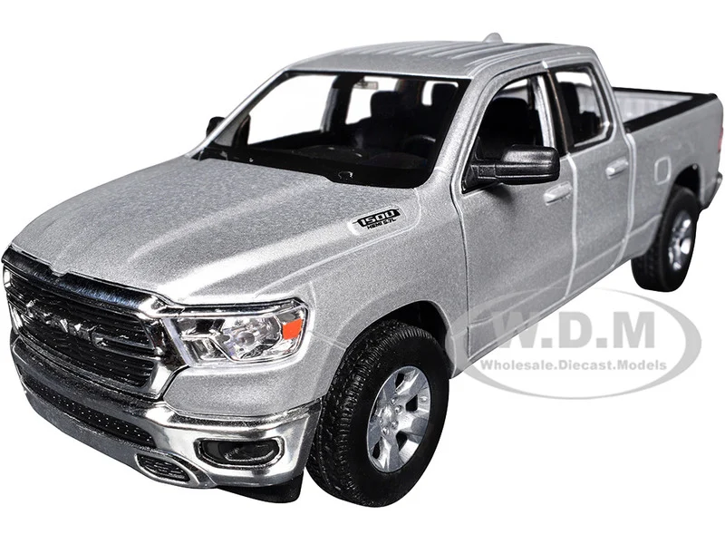 2019 RAM 1500 Pickup Truck Silver Metallic "NEX Models" Series 1/27 Diecast Model Car by Welly - Pickup Trucks Models