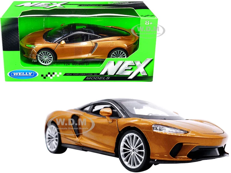 McLaren GT Gold Metallic with Black Top "NEX Models" 1/24 Diecast Model Car by Welly - McLaren Models