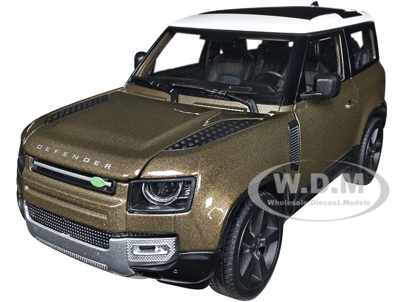 2020 Land Rover Defender Brown Metallic with White Top "NEX Models" 1/26 Diecast Model Car by Welly - Range/Land Rover Models