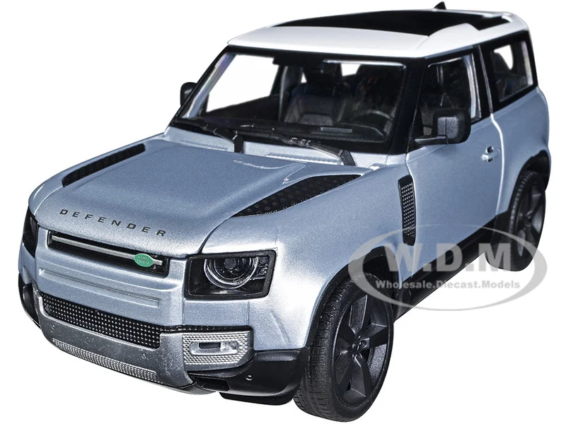 2020 Land Rover Defender Silver Metallic with White Top "NEX Models" 1/26 Diecast Model Car by Welly - Range/Land Rover Models