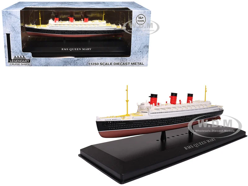 RMS Queen Mary Passenger Ship 1/1250 Diecast Model by Legendary Cruise Ships - Vessels and Battle Ships