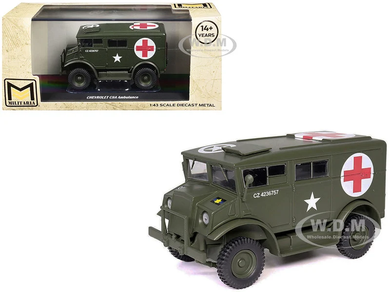 Chevrolet C8A Ambulance Olive Drab "United States Army" 1/43 Diecast Model by Militaria Die Cast - Chevrolet Models
