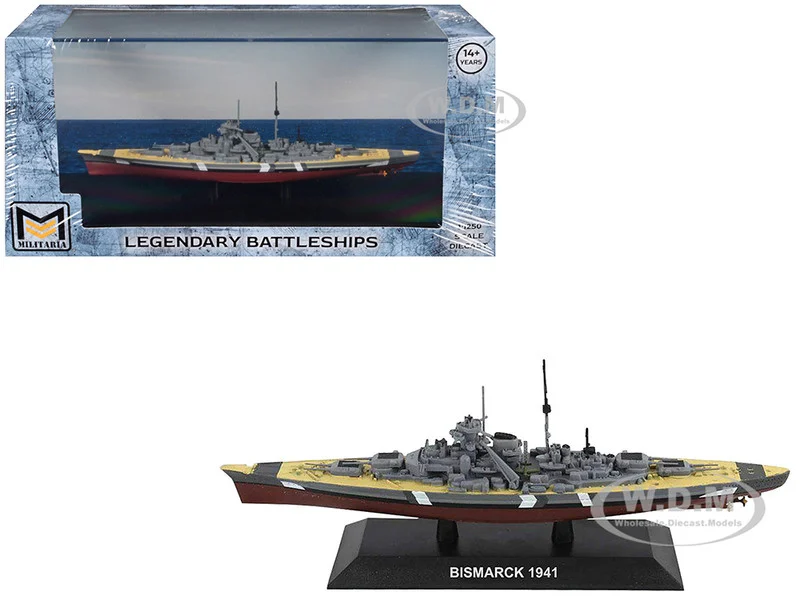 Bismarck Battleship "German Navy" (1941) "Legendary Battleships" Series 1/1250 Diecast Model by Militaria Die Cast - Military Models