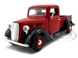 1937 Ford Pickup Truck Red and Black 1/24 Diecast Model Car by Motormax - Ford Models