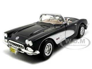 1959 Chevrolet Corvette Black 1/24 Diecast Model Car by Motormax - Chevrolet Models