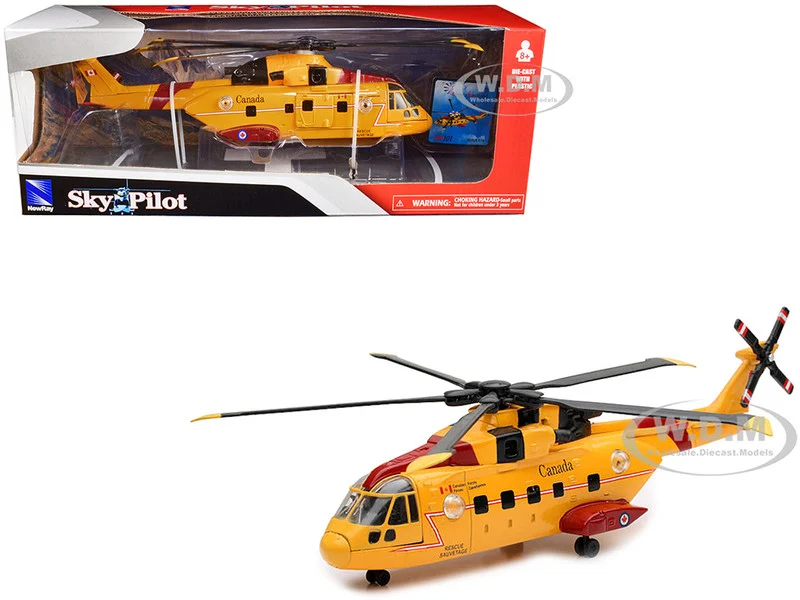 AgustaWestland AW101 (EH101) Helicopter Yellow "Canada Forces Search & Rescue" "Sky Pilot" Series 1/72 Diecast Model by New Ray - Military Models