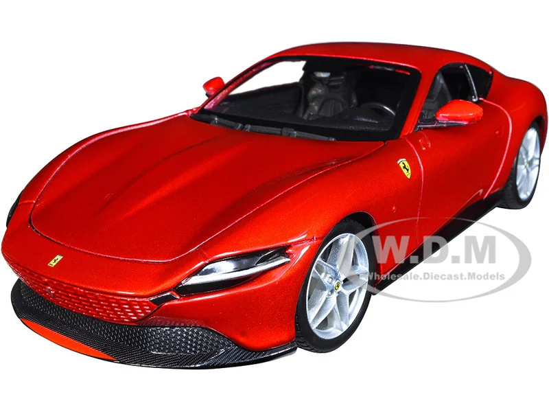 Ferrari Roma Red Metallic "Race + Play" Series 1/24 Diecast Model Car by Bburago - Ferrari Models