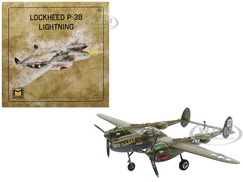 Lockheed P-38 Lightning Fighter Aircraft "Haleakala II, 80th FG, 459th FS Twin Dragons" (1944) United States Army Air Forces 1/72 Diecast Model by Militaria Die Cast