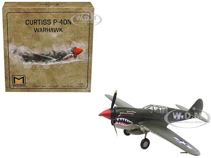 Curtiss P-40N Warhawk Fighter Aircraft "American Dream, National Warplane Museum" United States Army Air Forces 1/72 Diecast Model by Militaria Die Cast