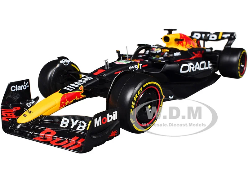 Red Bull Racing RB19 #1 Max Verstappen "Oracle" Winner Formula One F1 Championship "Drivers' Champion" (2023) with Display Case 1/24 Diecast Model Car by Bburago - Formula 1 Models
