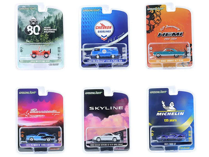 "Anniversary Collection" Set of 6 pieces Series 17 1/64 Diecast Model Cars by Greenlight - 1/64 Scale Sets