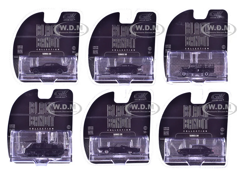 "Black Bandit" 6 piece Set Series 30 1/64 Diecast Model Cars by Greenlight - 1/64 Scale Sets