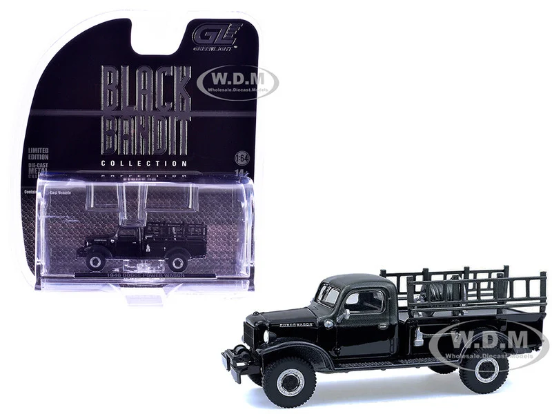 1946 Dodge Power Wagon Fire Truck Black "Black Bandit" Series 30 1/64 Diecast Model Car by Greenlight - Fire and Rescue Models