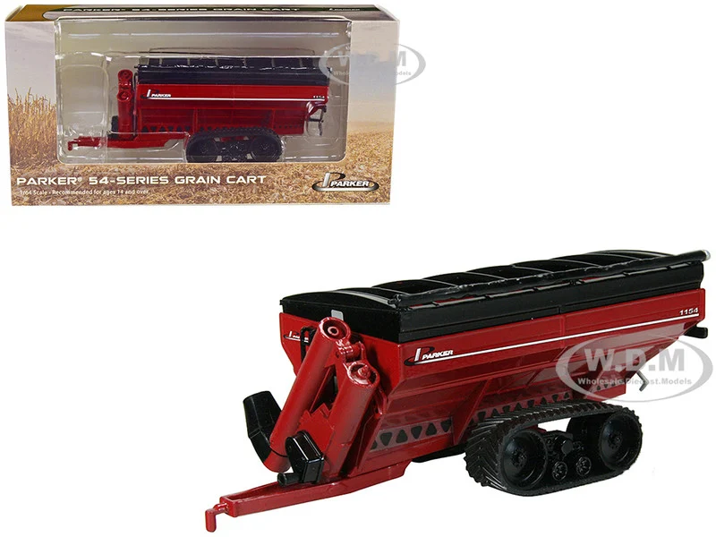 Parker 1154 Grain Cart with Tracks Red 1/64 Diecast Model by SpecCast - Tractors & Farm Models