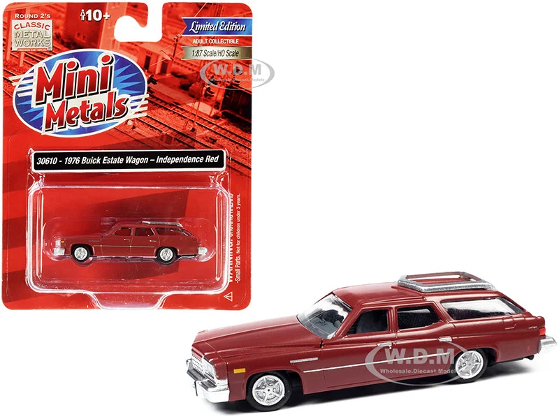 1976 Buick Estate Wagon Independence Red 1/87 (HO) Scale Model Car by Classic Metal Works - Buick Models