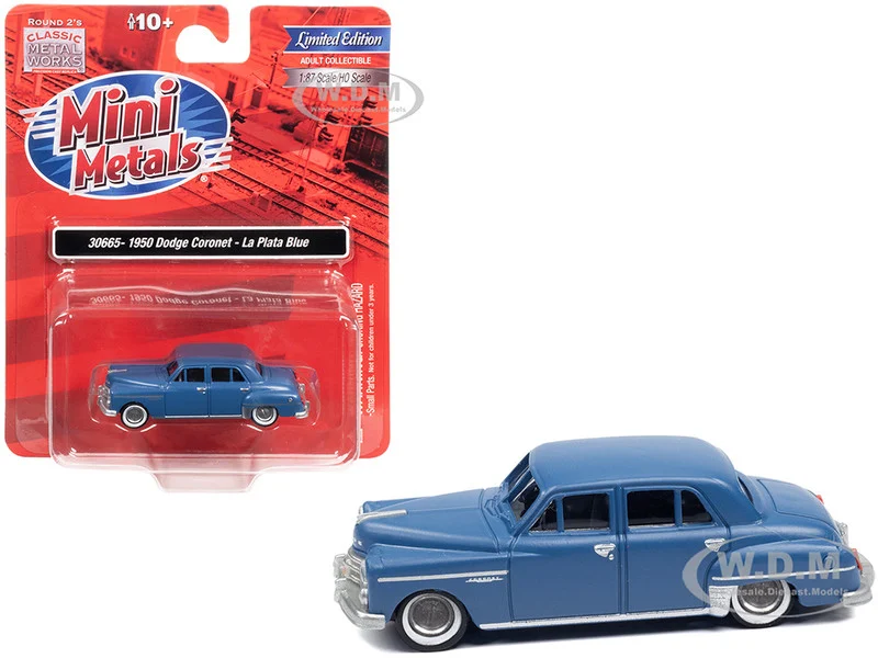 1950 Dodge Coronet La Plata Blue 1/87 (HO) Scale Model Car by Classic Metal Works - Dodge Models