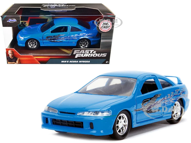 Mia's Acura Integra Light Blue with Graphics "Fast & Furious" Movie 1/32 Diecast Model Car by Jada - Acura Models