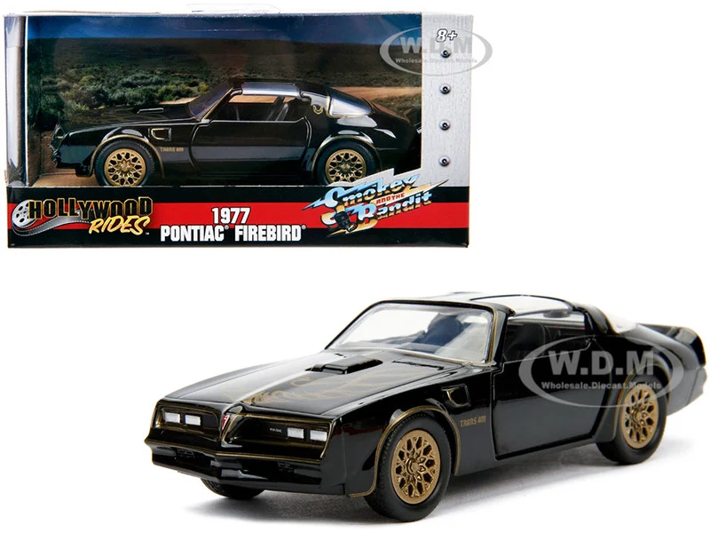 1977 Pontiac Firebird Black "Smokey and the Bandit" (1977) Movie "Hollywood Rides" Series 1/32 Diecast Model Car by Jada - Pontiac Models