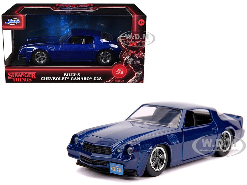 Billy's Chevrolet Camaro Z28 Metallic Dark Blue "Stranger Things" (2016) TV Series "Hollywood Rides" 1/32 Diecast Model Car by Jada - Chevrolet Models