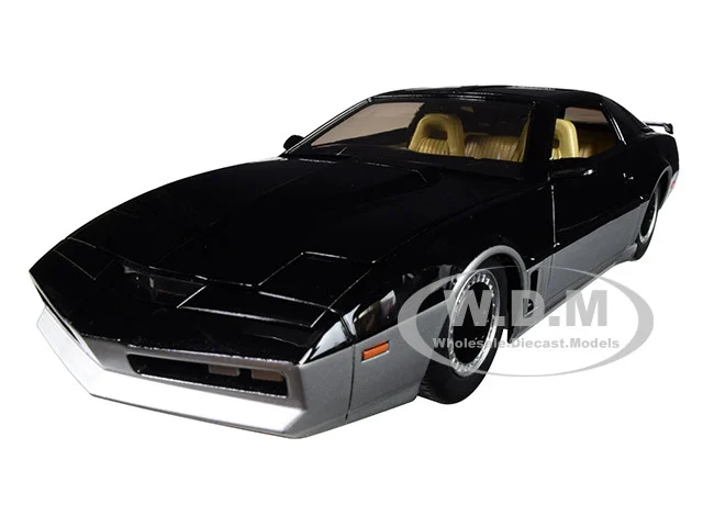 K.A.R.R. Black and Silver with Light "Knight Rider" (1982) TV Series "Hollywood Rides" Series 1/24 Diecast Model Car by Jada - Movie/TV Series Models