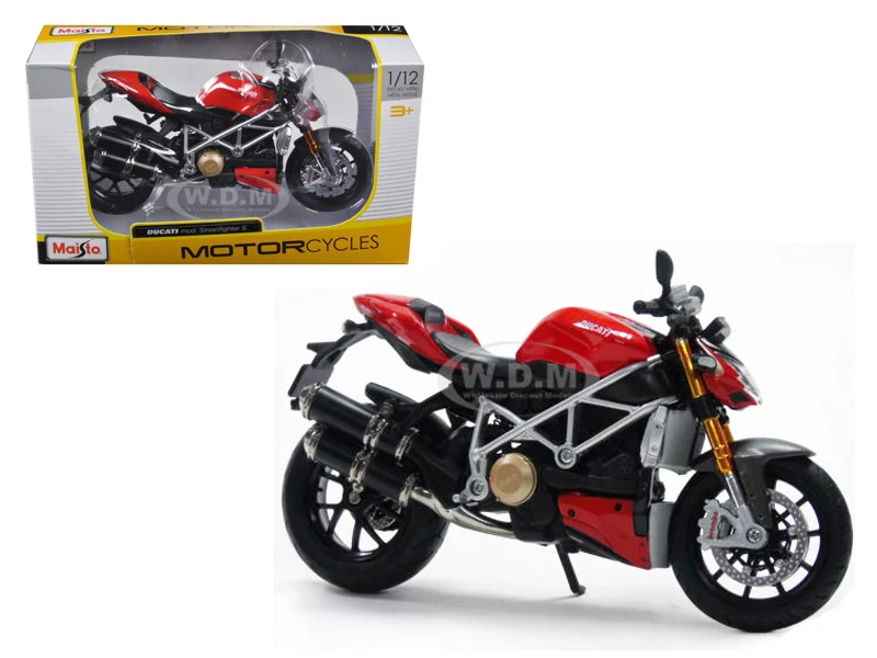 Ducati Mod Streetfighter S Red 1/12 Diecast Motorcycle Model by Maisto - Ducati Motorcycles