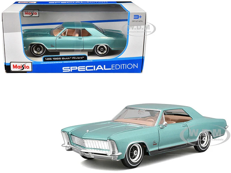 1965 Buick Riviera Gran Sport Light Blue Metallic "Special Edition" Series 1/26 Diecast Model Car by Maisto - Buick Models