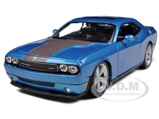 2008 Dodge Challenger SRT8 Blue Metallic 1/24 Diecast Model Car by Maisto - Dodge Models