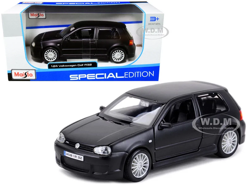 Volkswagen Golf R32 Matt Black "Special Edition" Series 1/24 Diecast Model Car by Maisto - Volkswagen Models