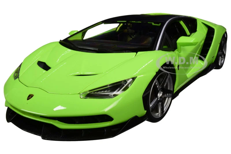 Lamborghini Centenario Lime Green with Matt Black Top 1/18 Diecast Model Car by Maisto - Lamborghini Models