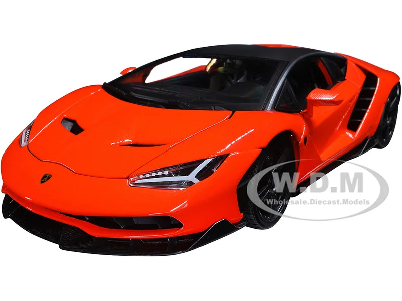 Lamborghini Centenario Orange with Matt Black Top "Special Edition" 1/18 Diecast Model Car by Maisto - Lamborghini Models
