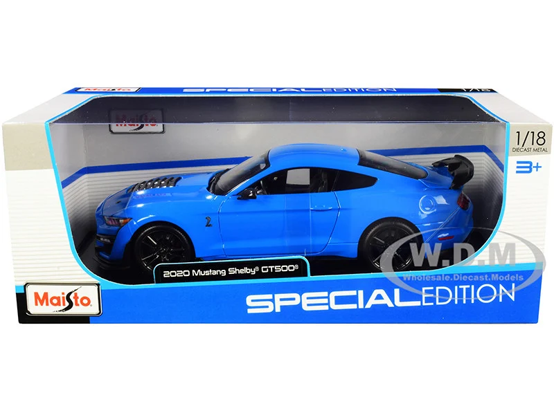2020 Ford Mustang Shelby GT500 Light Blue "Special Edition" 1/18 Diecast Model Car by Maisto - Ford Models
