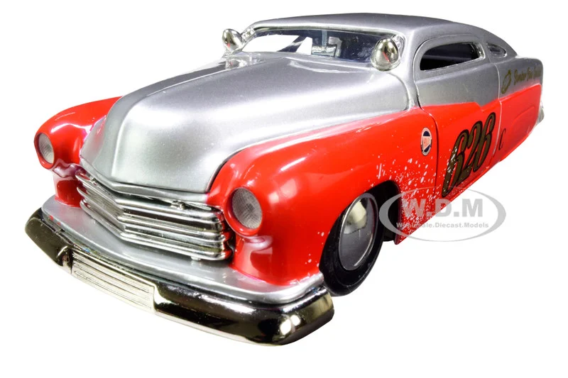 1951 Mercury Silver and Red #626 "Holley" "Bomber Bros Special" "Bigtime Muscle" 1/24 Diecast Model Car by Jada - Mercury Models