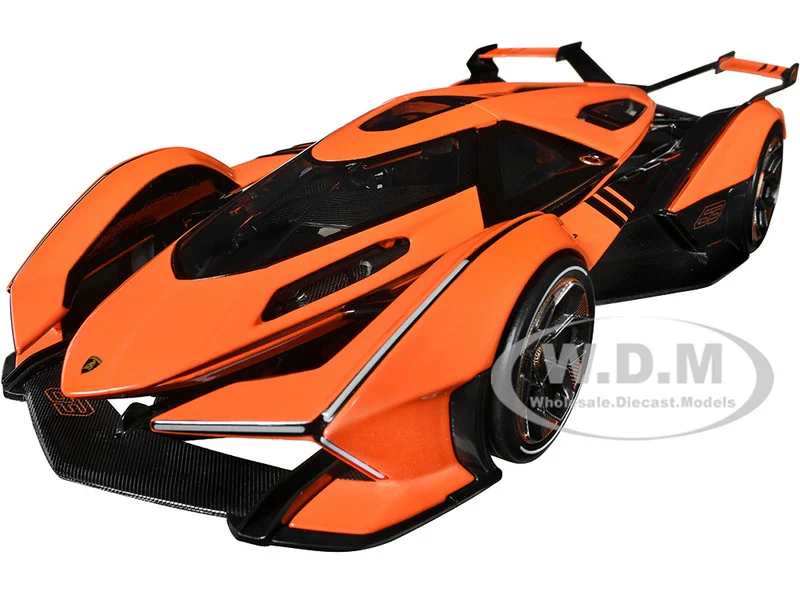 Lamborghini V12 Vision Gran Turismo Orange Metallic "Special Edition" 1/18 Diecast Model Car by Maisto - Lamborghini Models