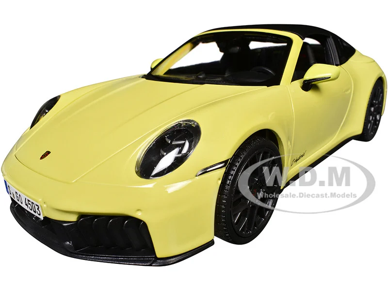 Porsche 911 Targa 4 GTS (992.2) Yellow with Black Top "Special Edition" Series 1/18 Diecast Model Car by Maisto - Porsche Models