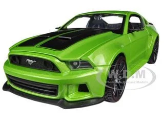 2014 Ford Mustang "Street Racer" Green Metallic with Black Stripes "Special Edition" Series 1/24 Diecast Model Car by Maisto - Ford Models