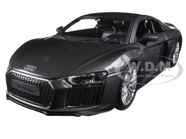 Audi R8 V10 Plus Gray Metallic "Special Edition" 1/24 Diecast Model Car by Maisto - Audi Models