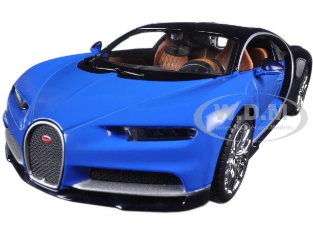 Bugatti Chiron Blue and Dark Blue 1/24 Diecast Model Car by Maisto - Bugatti Models