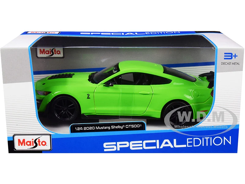 2020 Ford Mustang Shelby GT500 Bright Green 1/24 Diecast Model Car by Maisto - Ford Models